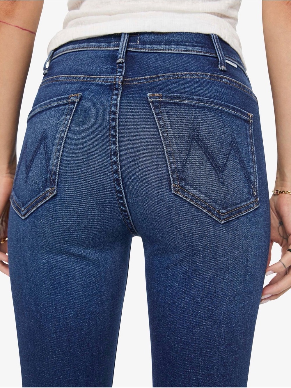 MOTHER dark blue The Hustler Ankle Fray Jeans size 28